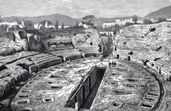 The Arena of Pozzuoli, c. 1800, Theatre, Campania, Italy, Historical, digitally restored
