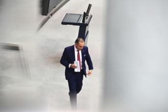 Tino Chrupalla (AfD) after his speech in the Bundestag in response to the government statement by