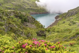 The Lac des Gloriettes reservoir in the Pyrenees near Gavarnie-Gèdre, France