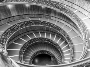 ROME, ITALY - CIRCA SEPTEMBER 2020: the famous spiral staircase with double helix. Vatican Museum,