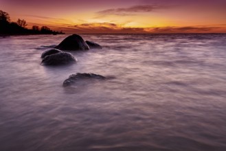 Rocky baltic seascape in the evening