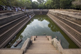 Anuradhapura, Sri Lanka, August 21, 2018: Kuttam Pokuna, Twin Ponds, bathing tanks or pools in the