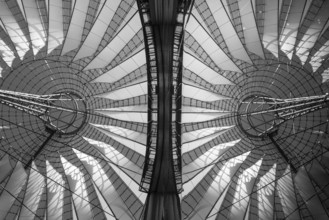 Roof of the Sony Center. Sony Centre is an eye-catching monolith of glass and steel featuring an
