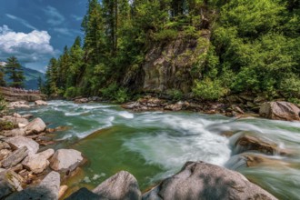 The river Krimmler Ache in the Hohe Tauern National Park in Austria. The Krimmler Ache forms the