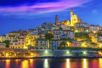 The village of Cervo on the Italian Riviera in the province of Imperia, Liguria, Italy