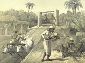 Illustration Lithograph Woodcut of Life in India During British Rule