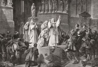 The Abbess of Frauenchiemsee protects her convent, Swedish mercenary soldiers Thirty Years' War,