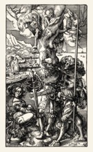 The lurking death, woodcut by Urs Graf, 1524, facsimile of the 19th century