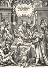 Title page from 1559, Realdo Colombo, anatomy lessons in the 16th century, Titelseite von 1559,