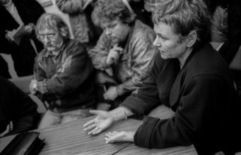 Germany, Berlin, 2 January 1992, (from left to right) Gerd Poppe, Lutz Rathenow, Bärbel Bohley,