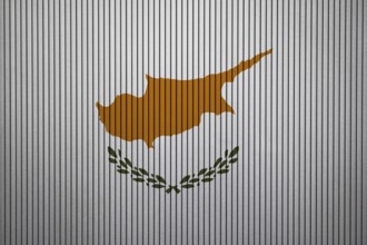 Cyprus Flag painted on the cracked grunge concrete wall
