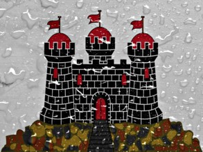 Flag of Edinburgh with rain drops