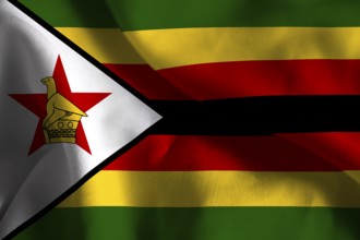 The flag of Zimbabwe features green, yellow, red, black stripes and a white triangle with a red