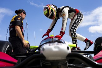 STING RAY ROBB (41) USA of Payette, Idaho climbs into their car on pit road prior to a practice