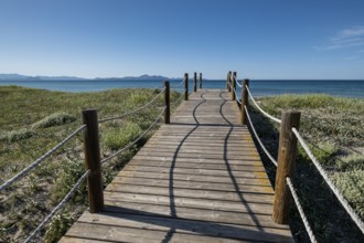 Wooden path to protect the dunes, Arenal de sa Canova, Artà - Santa Margalida, Natural Area of