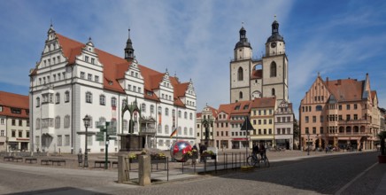 Wittenberg Market Square 79619 Town Hall 16th century by Sebastian Krüger Town Church 14-16th