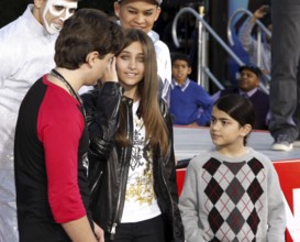 Prince Michael, Blanket and Paris Jackson at the Michael Jackson Hand And Footprint Ceremony held