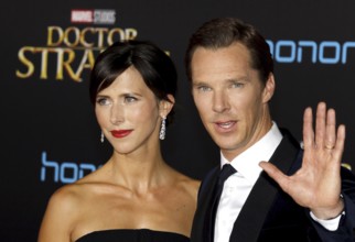 Benedict Cumberbatch and Sophie Hunter at the World premiere of 'Doctor Strange' held at the El