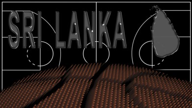 Sri Lanka on Basketball Court, National Theme Concept