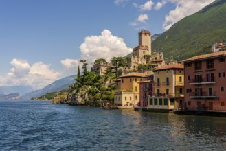 Panoramic view of Scaliger Castle near Malcesine in Italy