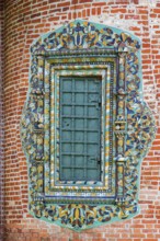 Tile platband at a window of Church of Saint Nicholas (Nikita wet) in Yaroslavl, Russia
