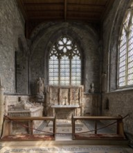 St Davids, United Kingdom, 28 August, 2022: view of one of the historic side chapels inside the St