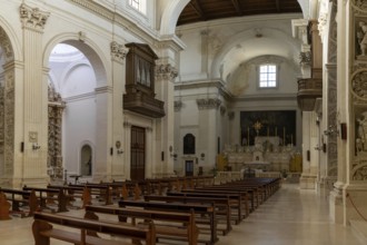 Lecce, Italy, 30 November, 2023: interior view of the Santa Irene church in the old town of Lecce