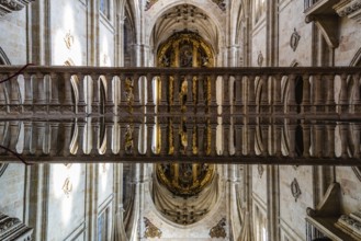 Salamanca, Spain, January 15, 2022: Interior view of the church of the Monastery of San Esteban