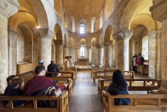 London, UK, May 12 2019: Romanesque Chapel of St John the Evangelist inside the White Tower