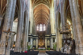 Interior of Saint Bavo's Cathedral, a catholic church in Ghent, Belgium