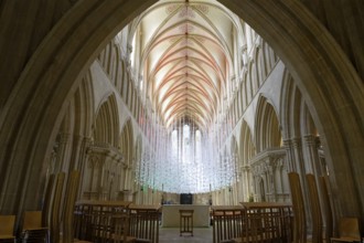 Interior view, Peace Doves, Wells Cathedral, Wells, England, Great Britain