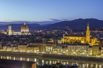View of Florence in evening from Michelangelo hill., Italy