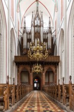 Schwerin, Germany, August 2, 2019: Interior view of Cathedral. It is an Evangelical Lutheran