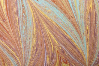 Beautiful abstract art of Ebru marbling painting techniques on water with paints