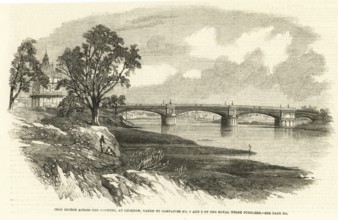 Iron bridge across Gomti Gomati river at Lucknow, taken by companies no. 1 and 2 of the royal welsh