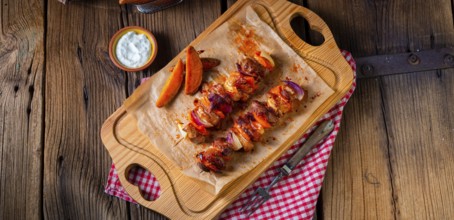 Sweet potato fries with spicy paprika shashlik