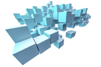 An image of some nice blue shaded cubes