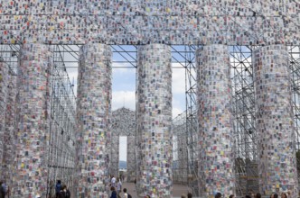 'The Parthenon of Books' by the Argentinian conceptual artist Marta Minujin, banned books,