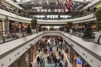 Lisbon, Portugal, 12 28 2018: Contemporary interior design of the Vasco da Gama shopping mall with