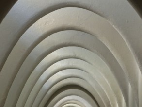 Arched loft in Antoni Gaudi's Casa Batllo, Barcelona, Catalonia, Spain