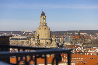 View of the Church of Our Lady at Neumarkt, Dresden, Saxony, Germany