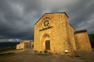 Romanesque church of Santa Maria, 11th century. Covet.Lleida.Pyrenean mountain range.Catalunya