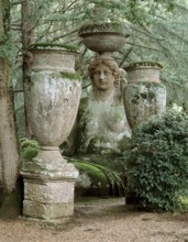 Bomarzo, Sacro Bosco/ (Parco di Mostri) Vase field with Demeter figure