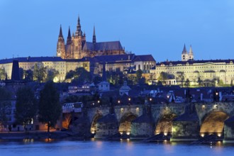 Prague, Charles Bridge, Hradcany Castle and the Vltava River