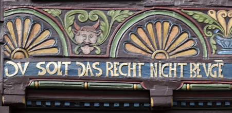 Half-timbered house, Weser Renaissance style, Hoexter, Weser Uplands, North Rhine-Westphalia,