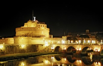 Castel Sant'Angelo by night, Italy, Rome, Vatican City