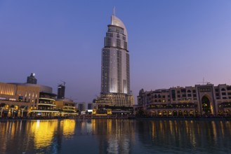 UAE, DUBAI - JANUARY 01: Dubai fountains show place at the Dubai Mall on January 01, 2015