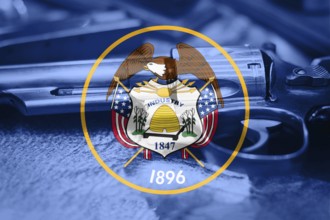 Utah flag (U.S. state) Gun Control USA. United States Gun Laws