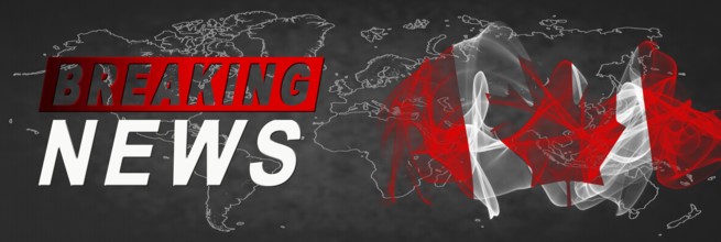 Canada Breaking News, Smoke Flag Background