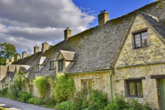 Traditional rural houses in Bibury, a village in Cotswolds area, England, UK